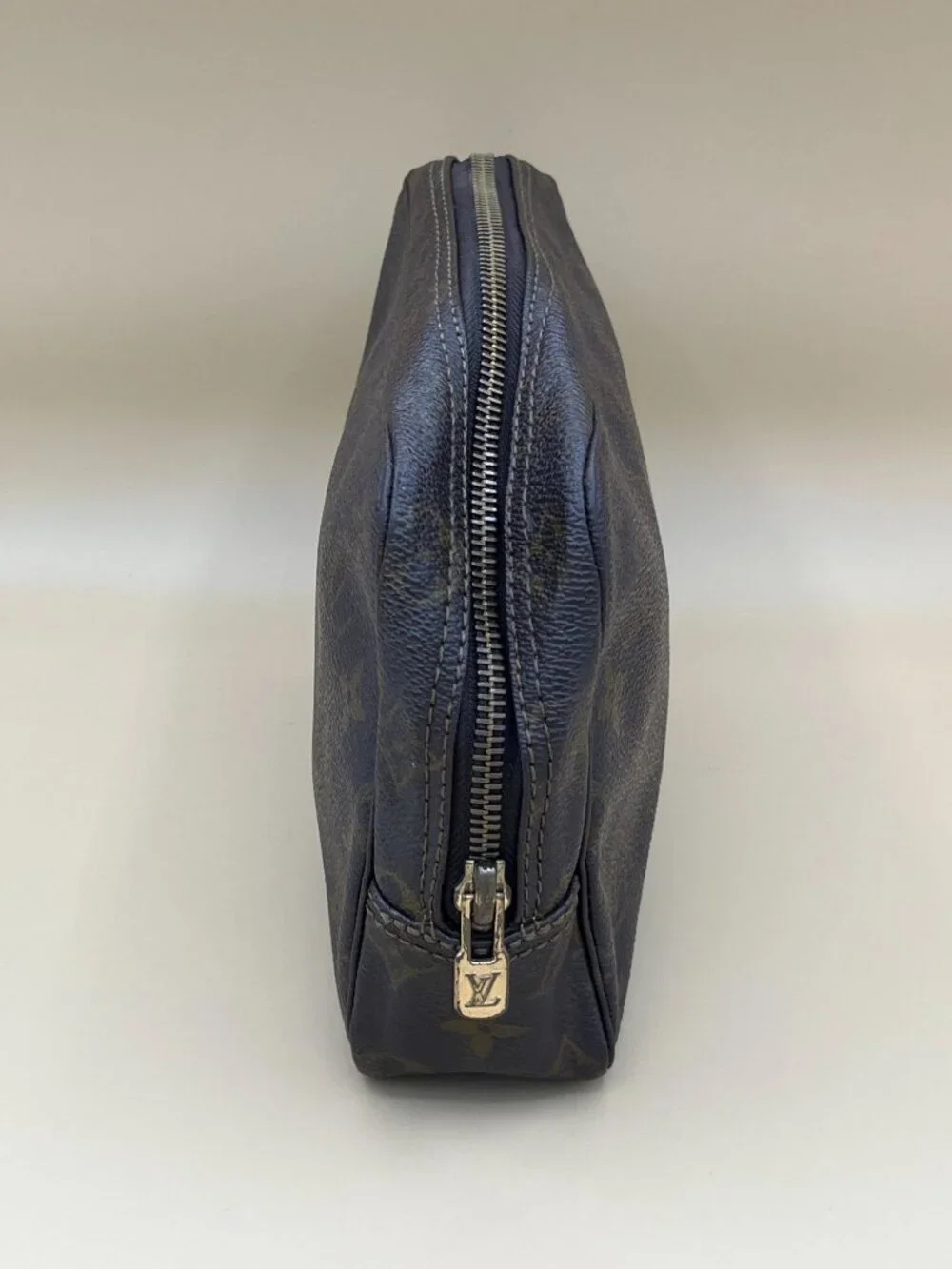 Louis Vuitton Monogram Canvas Blue Toiletry Bag With Zipper Closure